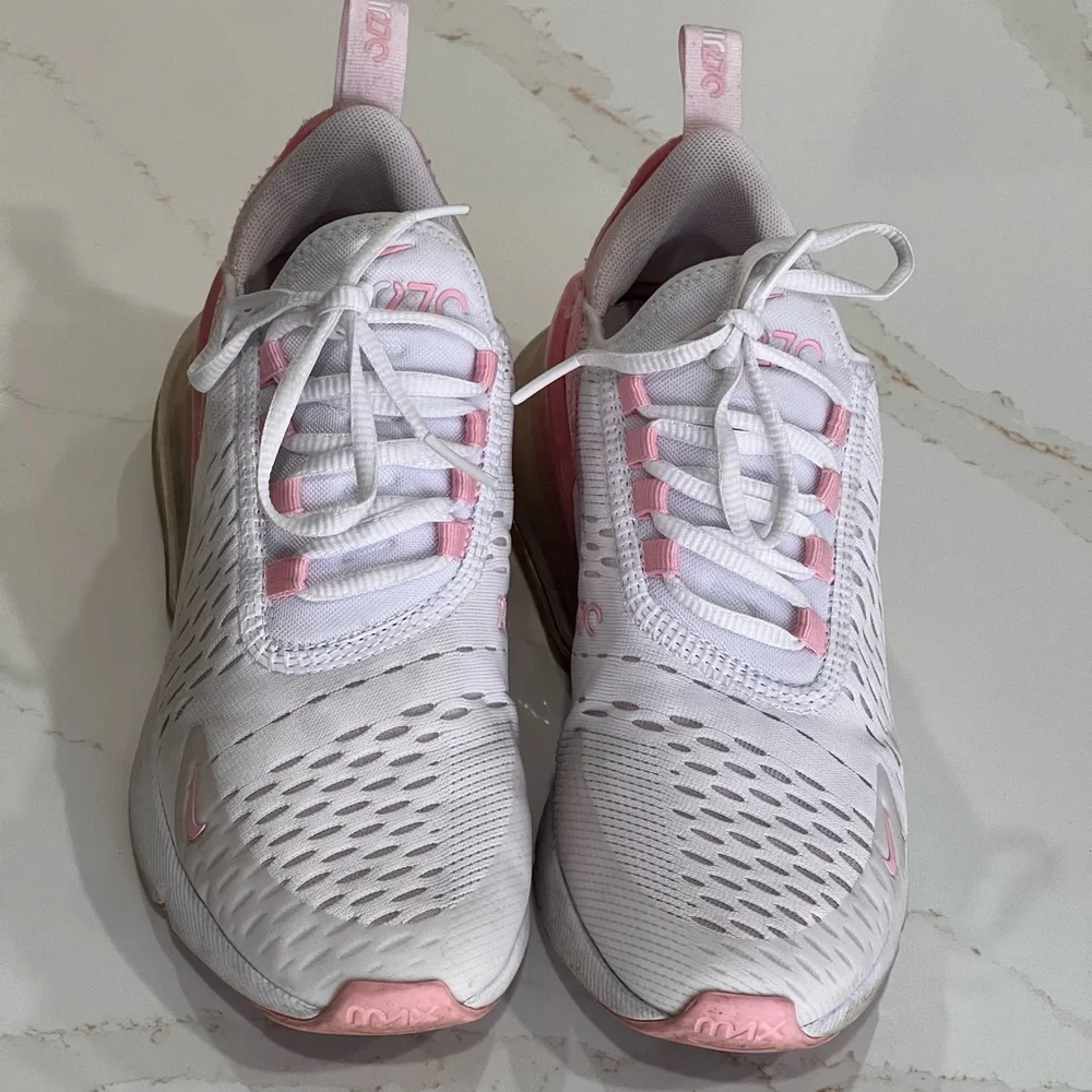 Nike Air Max 270 White and Pink Shoes - Picture 7 of 10